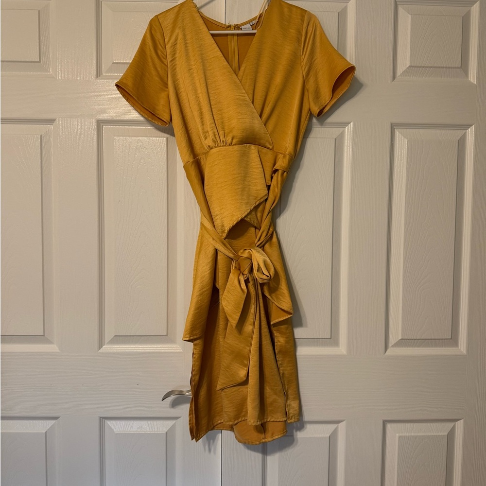 Gold Wrap Dress